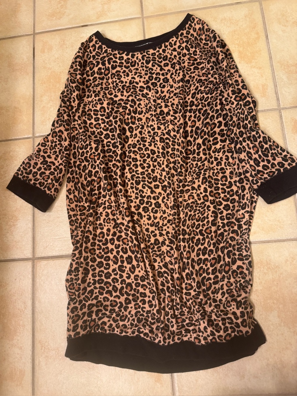 Leopard Print Night Gown in Tan and Black